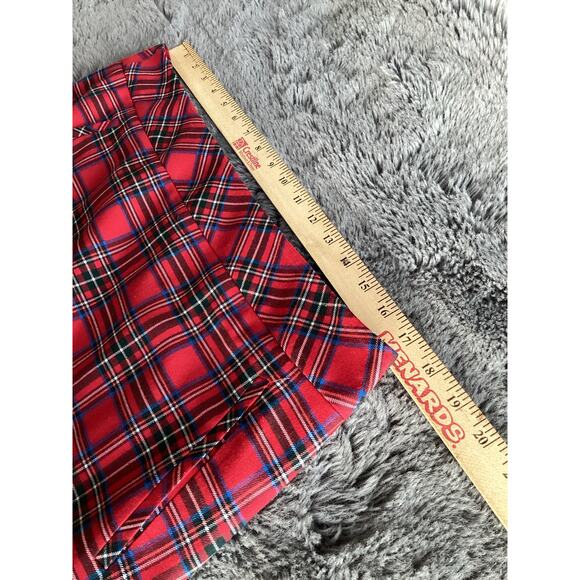 Talbots size 12 tartan scalloped plaid skirt holiday Christmas red wool blend - Picture 9 of 10